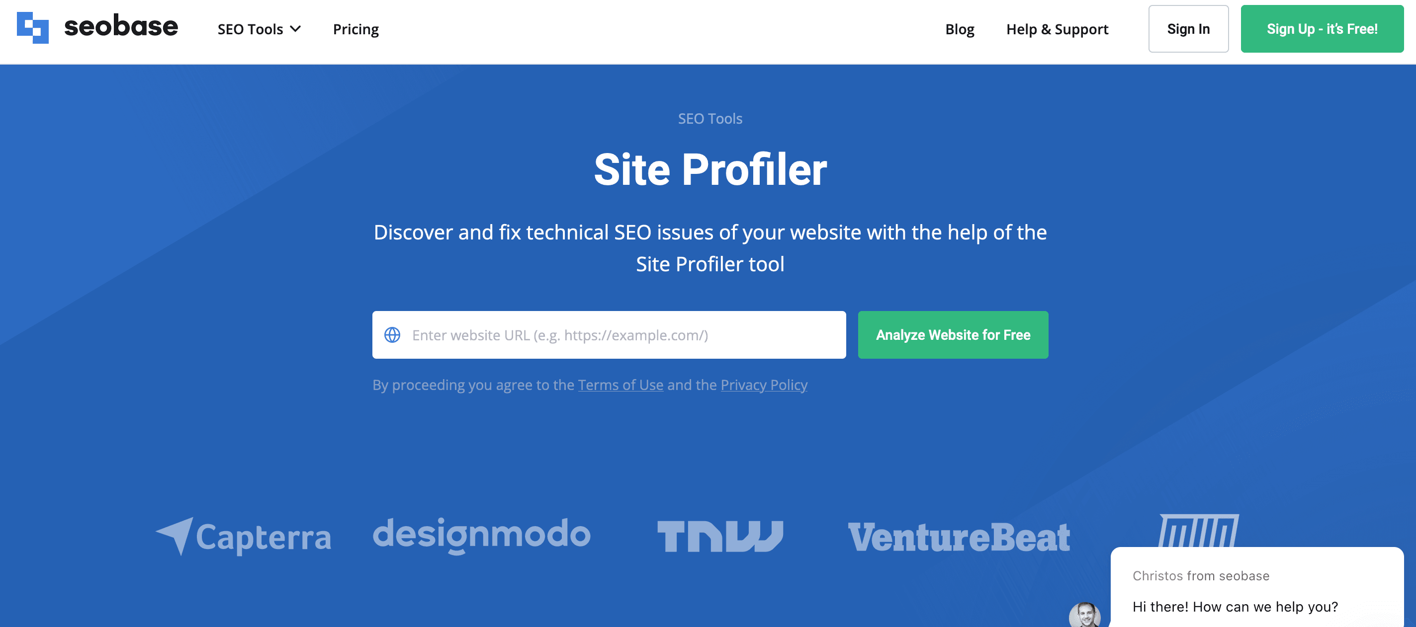 seobase site profiler tool to audit your site