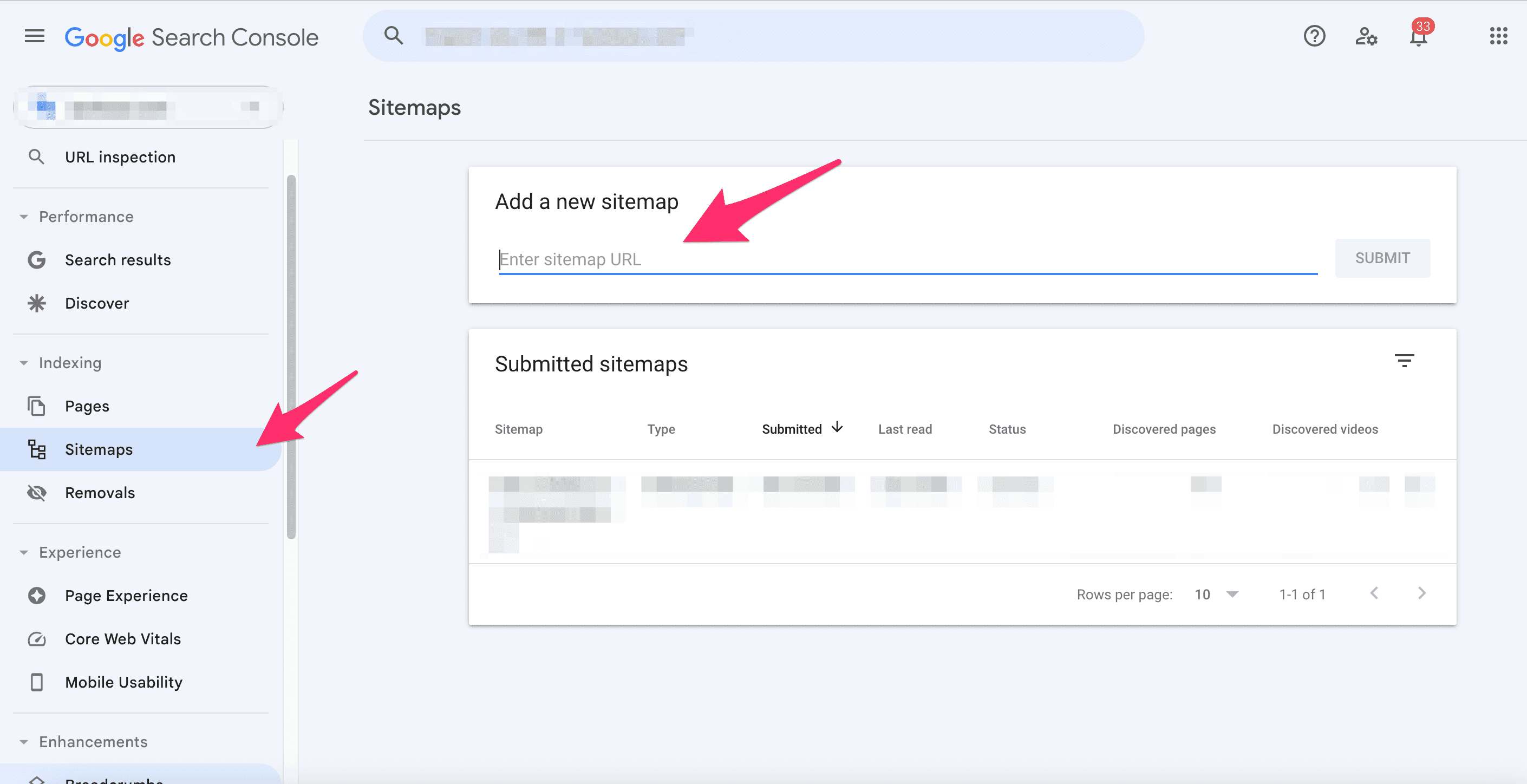 sitemaps on google search console